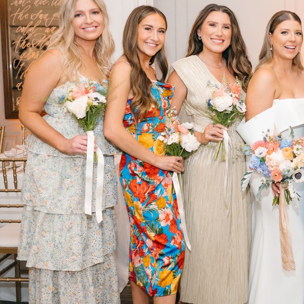 Blue Floral Wedding Guest Dress - The Latest Scoop - Size S - Worn Once